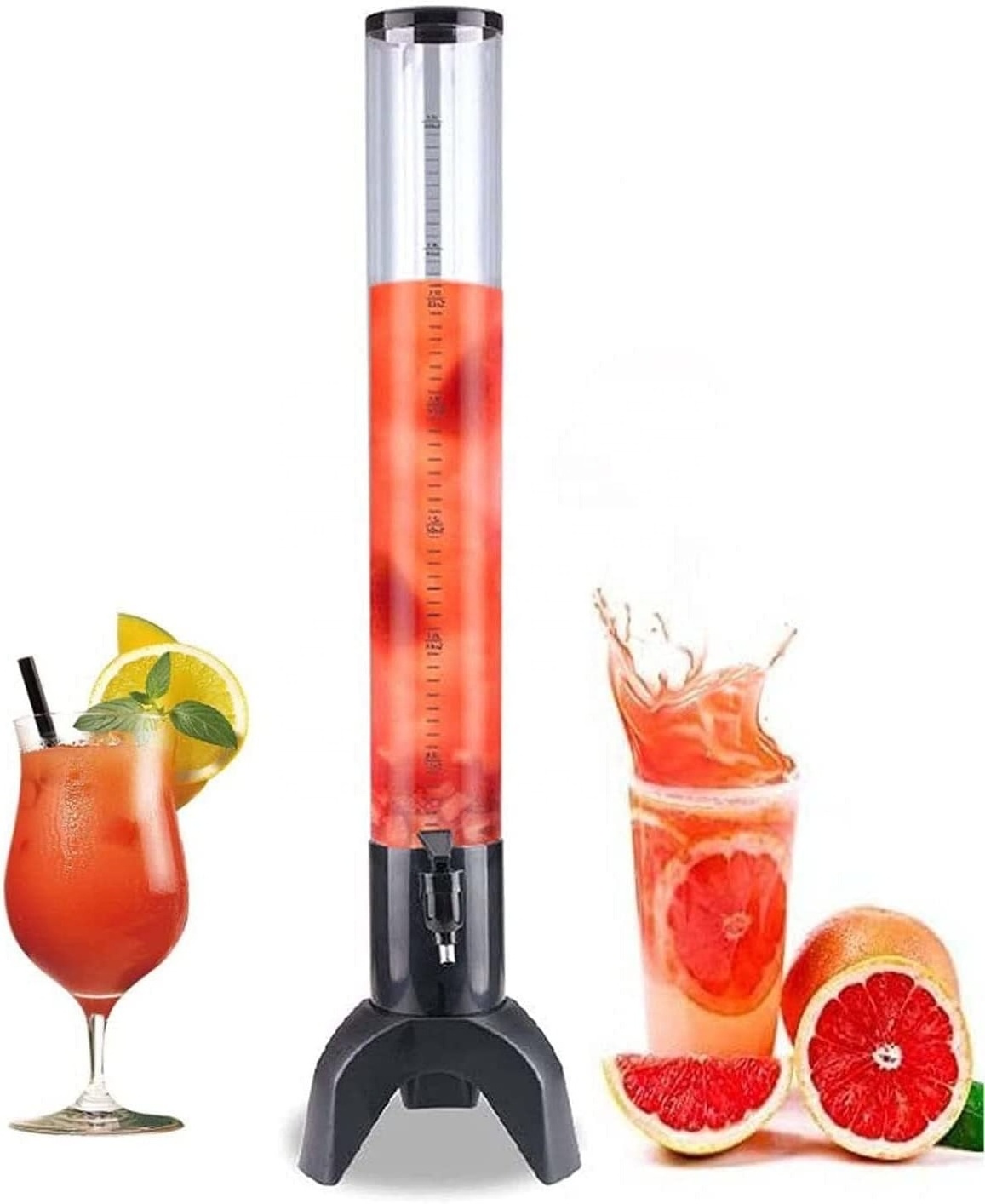 Beer Tower Dispenser Clear Liquor Tower Dispenser with Removable Ice Tube Beer Tower Drink Dispenser for Parties