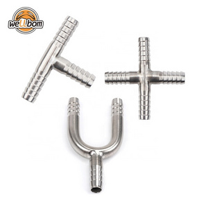 Stainless Steel Barb Tee / Cross / U-Shaped 5/16" Hose Barb Fitting Homebrew Beer Hardware