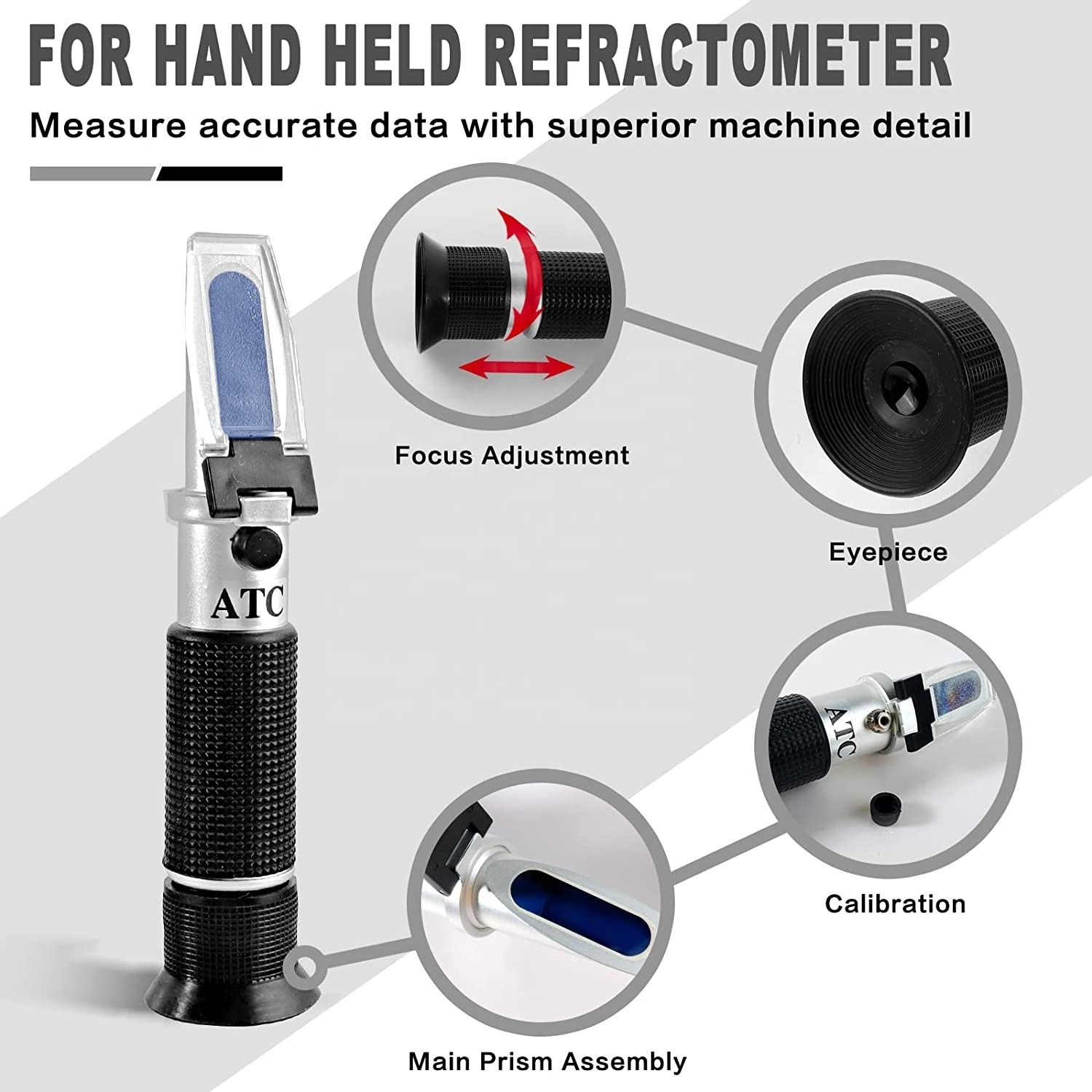 Dual Scale-Specific Gravity 1.000-1.130 and Brix 0-32% Digital Handheld Brix Refractometer with ATC for Beer Wine Brewing