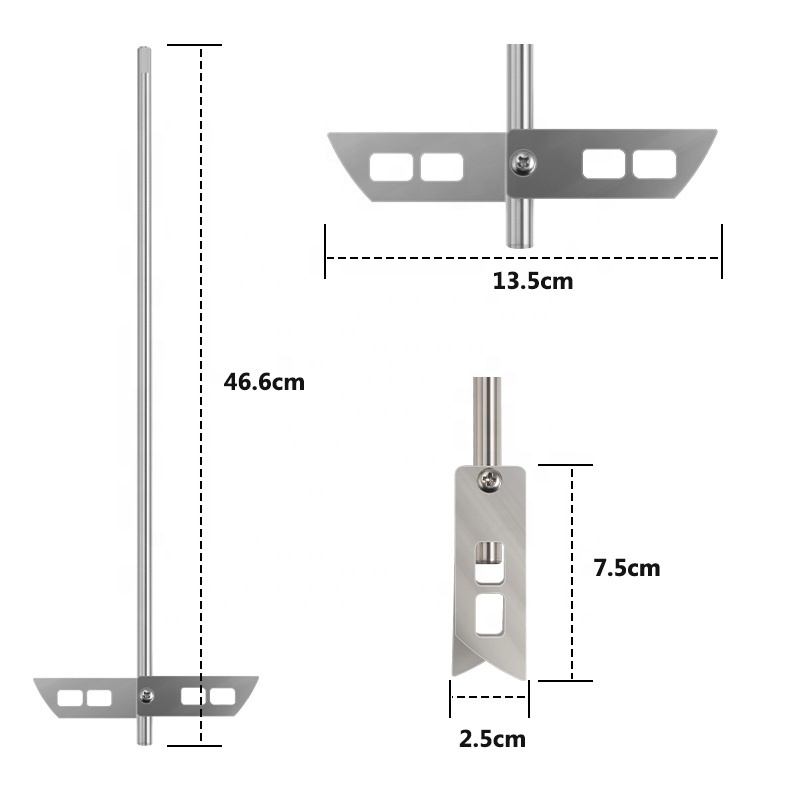 Wine Beer Degassing Stirrer for Wine Stainless Steel 304 Drill Mixer Rod Attachment Wand w/Paddles Mixing Degasser Agitator Tool