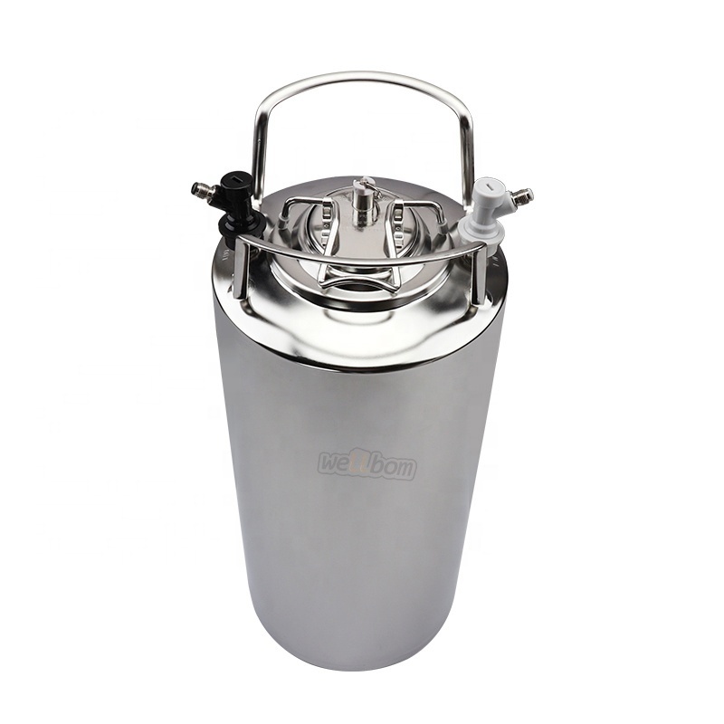 Home Brewing 19L 5Gallon Tank Stainless Steel Ball Lock Draft Barrel Cornelius Beer Keg