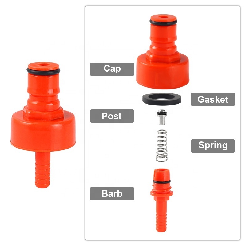 Orange Plastic Carbonation Cap Stainless Steel Ball Float 80cm Silicone Dip Tube For Conical All Rounder Fermenter Keg