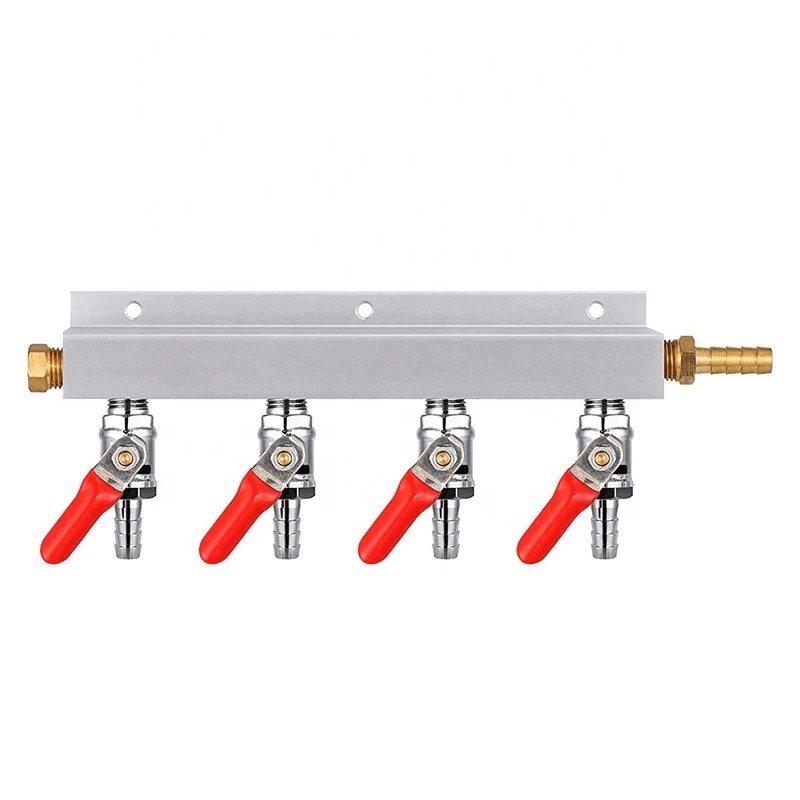 Multi-way CO2 Gas Distribution Manifold Splitter 2/3/4/5/6Way Home Brew Check Valves Draft Beer Kegerator