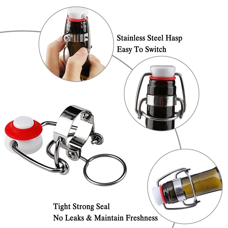 High quality Recyclable Swaying Flip Top Beer Bottle Cap Replacement Swing Tops Home Brewing Wine Stoppers Bar Tools