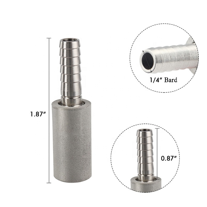 Stainless Steel 2 Micron Diffusion Stone with 1/4'' Barb Home brewing for Beer Water