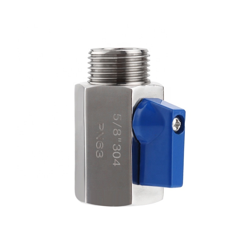 Mini Ball Valve 5/8'' Threaded Compact Pressure Ball Valve Back Flow Prevention Control Valve for Homebrew Keg Coupler