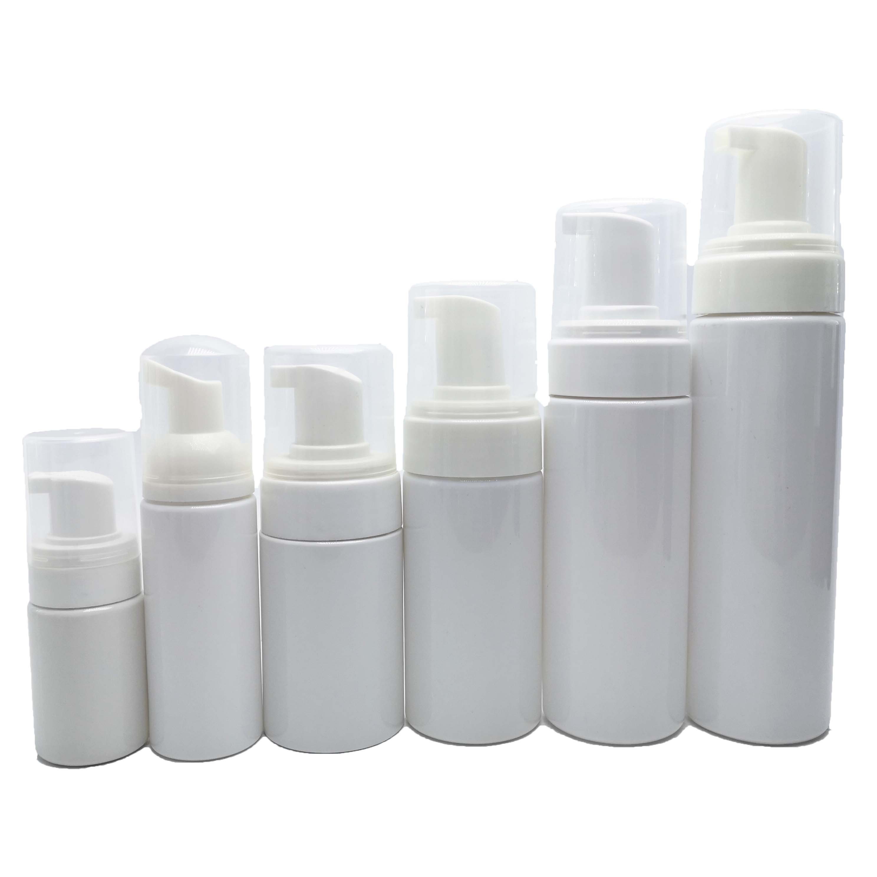 Stocked White 100ml 120ml 150ml 200ml 250ml Plastic Soap Mousse Bottle Foamer Pump Bottles with White foaming pump foam-A27