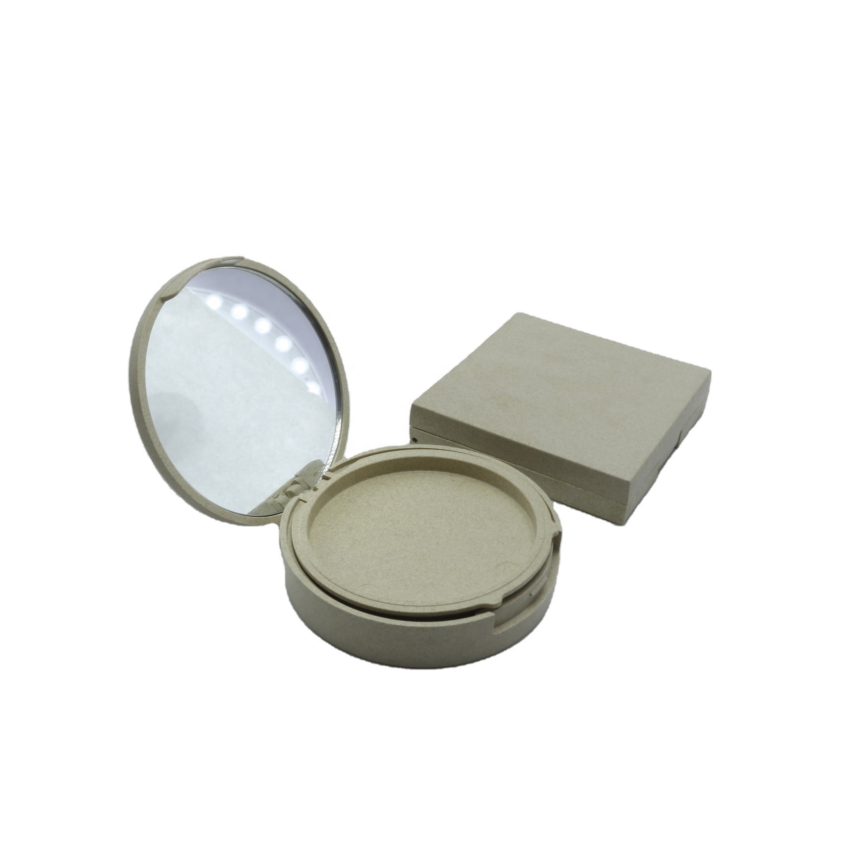 loose powder containers makeup Air Cushion Case empty plastic compact powder Wheat Straw packaging AC-666RL