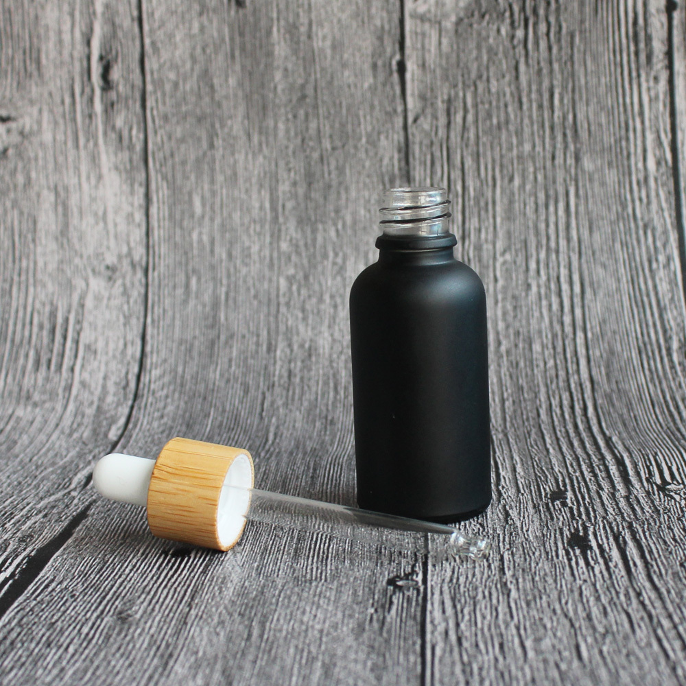 30ml black frosted glass dropper bottles with childproof cap black glass dropper bottles wholesale beard oil essential oil