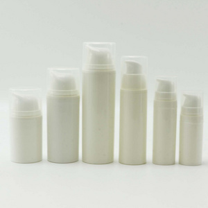 15ml 30ml 50ml white airless pump bottle with gold line cap PP airless cosmetic pump bottle for lotion cream pump-AN8