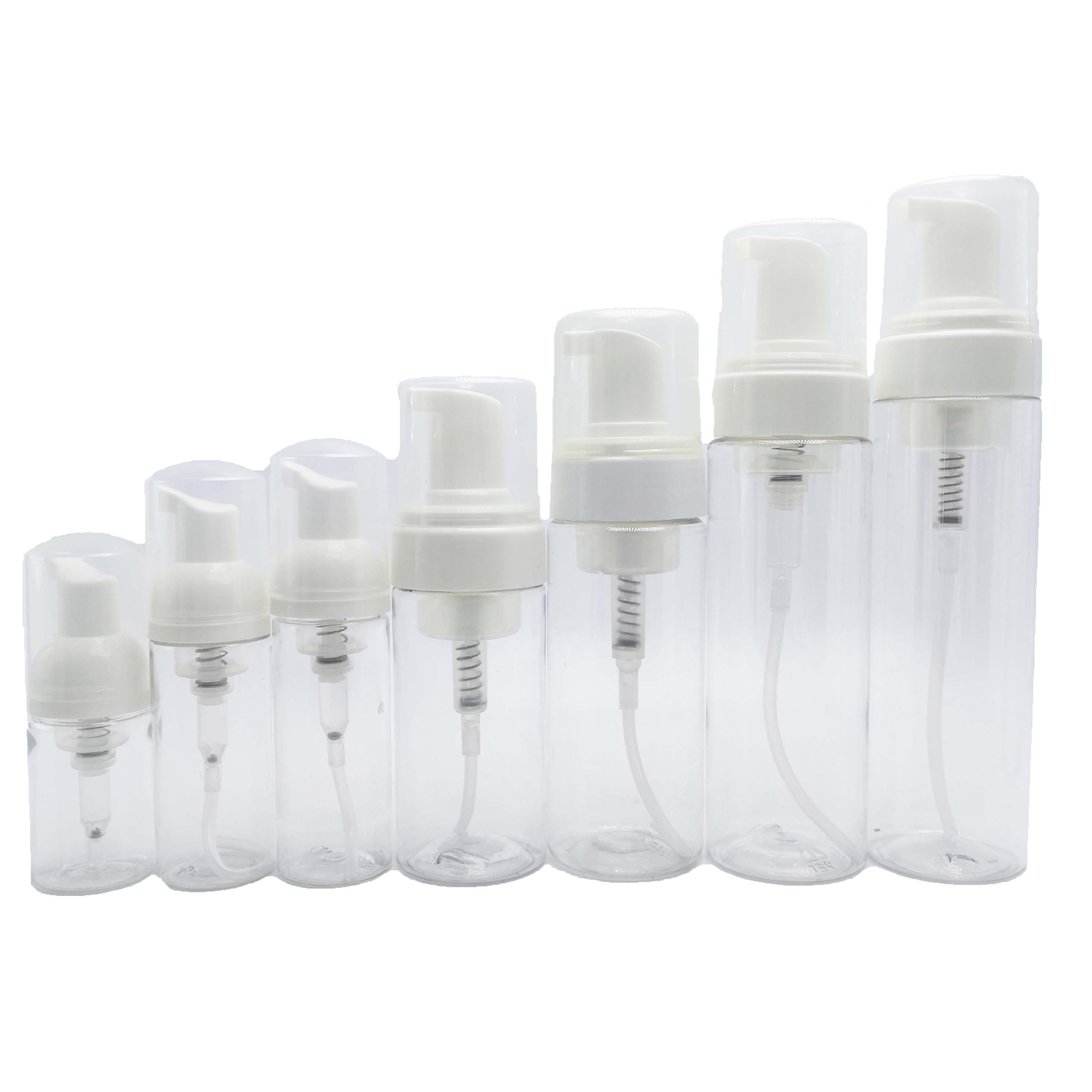 Stocked White 100ml 120ml 150ml 200ml 250ml Plastic Soap Mousse Bottle Foamer Pump Bottles with White foaming pump foam-A27