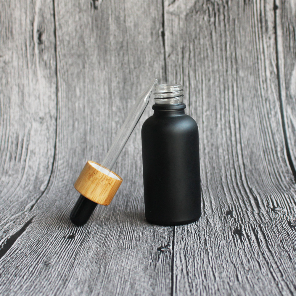 30ml black frosted glass dropper bottles with childproof cap black glass dropper bottles wholesale beard oil essential oil