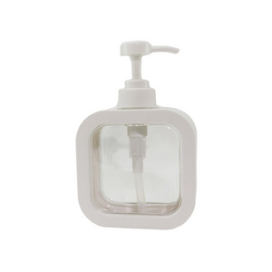 new design 10oz 17oz square cosmetic pump plastic shampoo bottle with white pump for shampoo lotion conditioner PB-03S