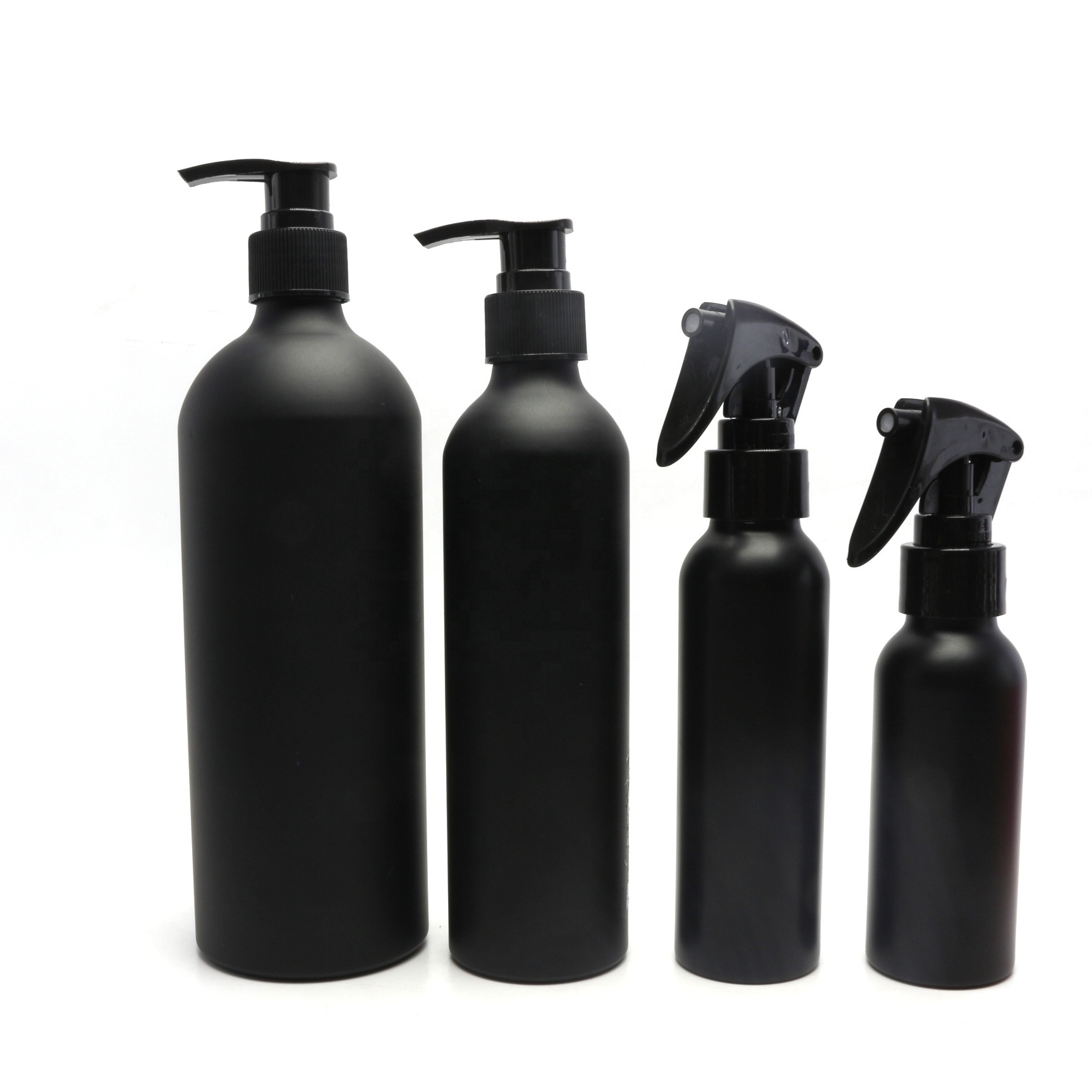 30ml 50ml 100ml 250ml 500ml black silver aluminum water mist spray pump bottle for cleaner shampoo cosmetic packaging ALB-15B