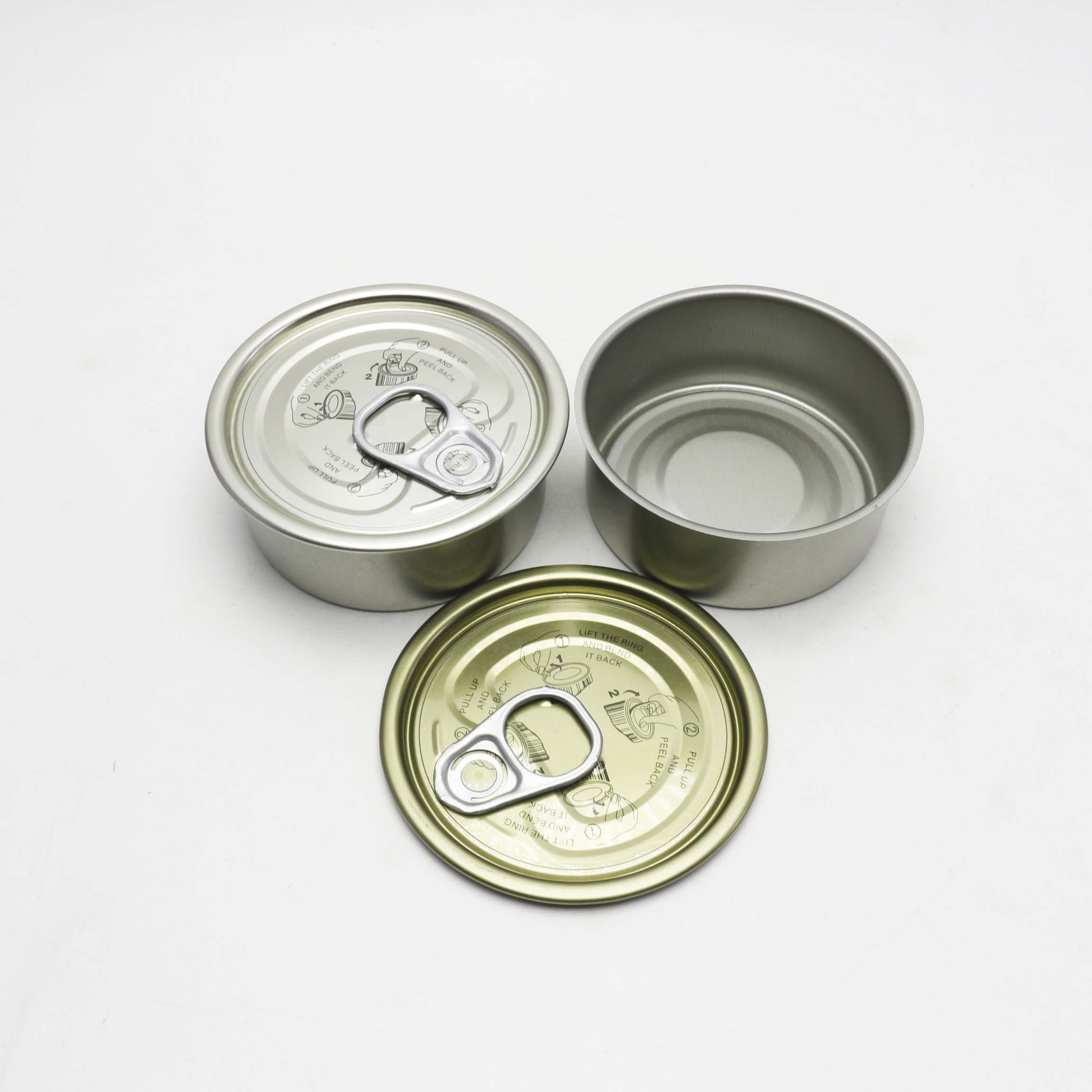 100ml empty tinplate tin can with easy open lid for food canning T-110N