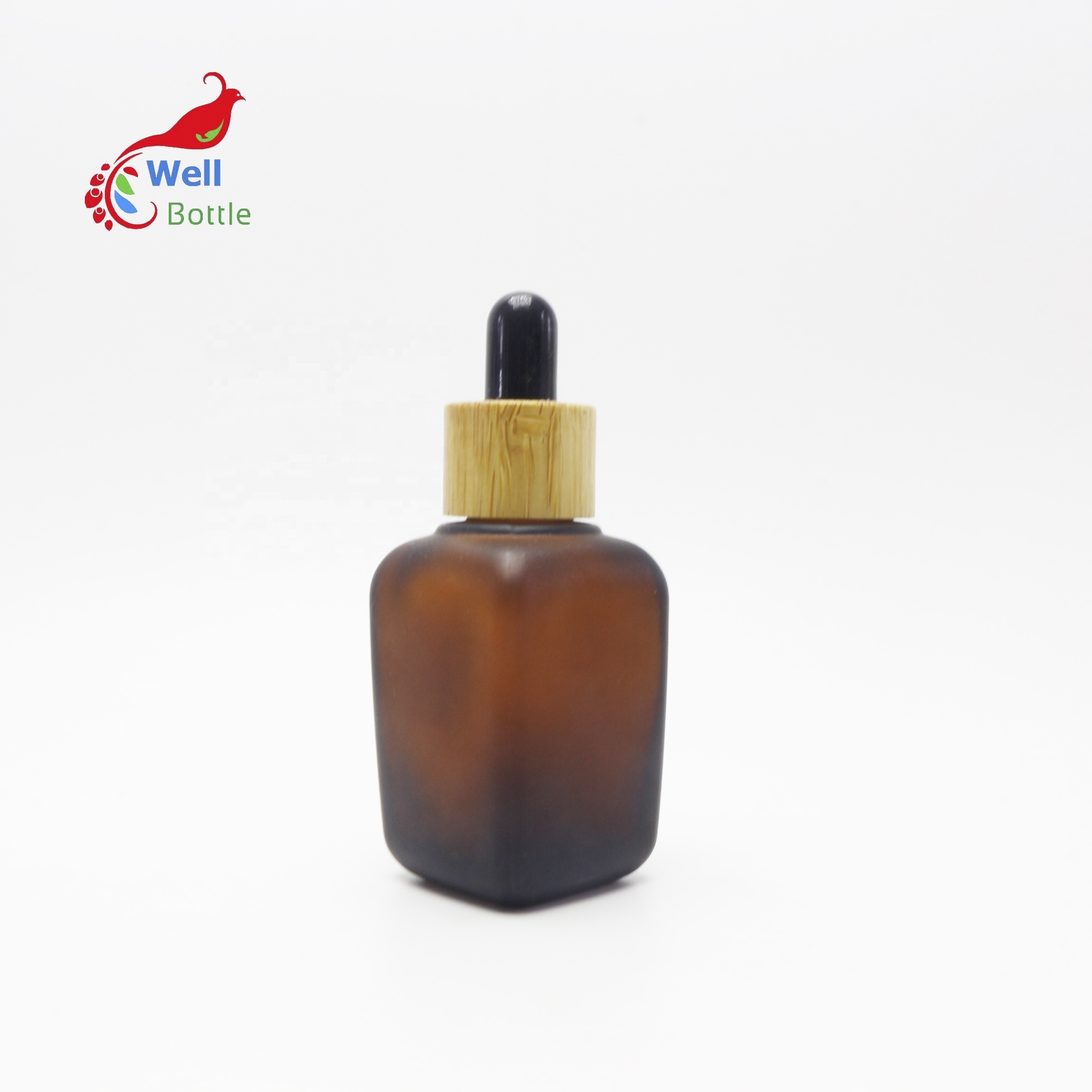 1oz square amber black glass spray bottle for perfume essential oil hair oil cosmetic bottle packaging GB-132B