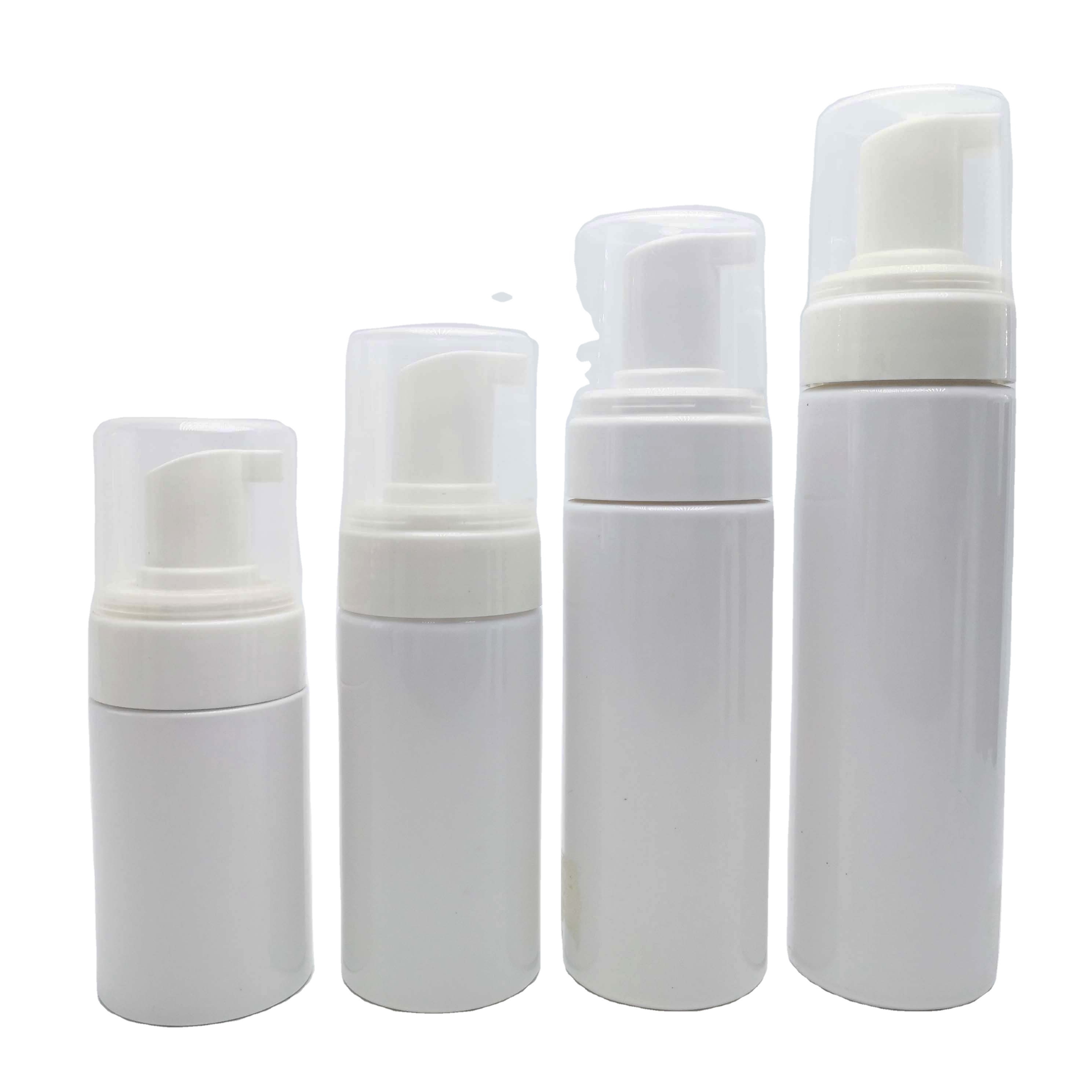 Stocked White 100ml 120ml 150ml 200ml 250ml Plastic Soap Mousse Bottle Foamer Pump Bottles with White foaming pump foam-A27