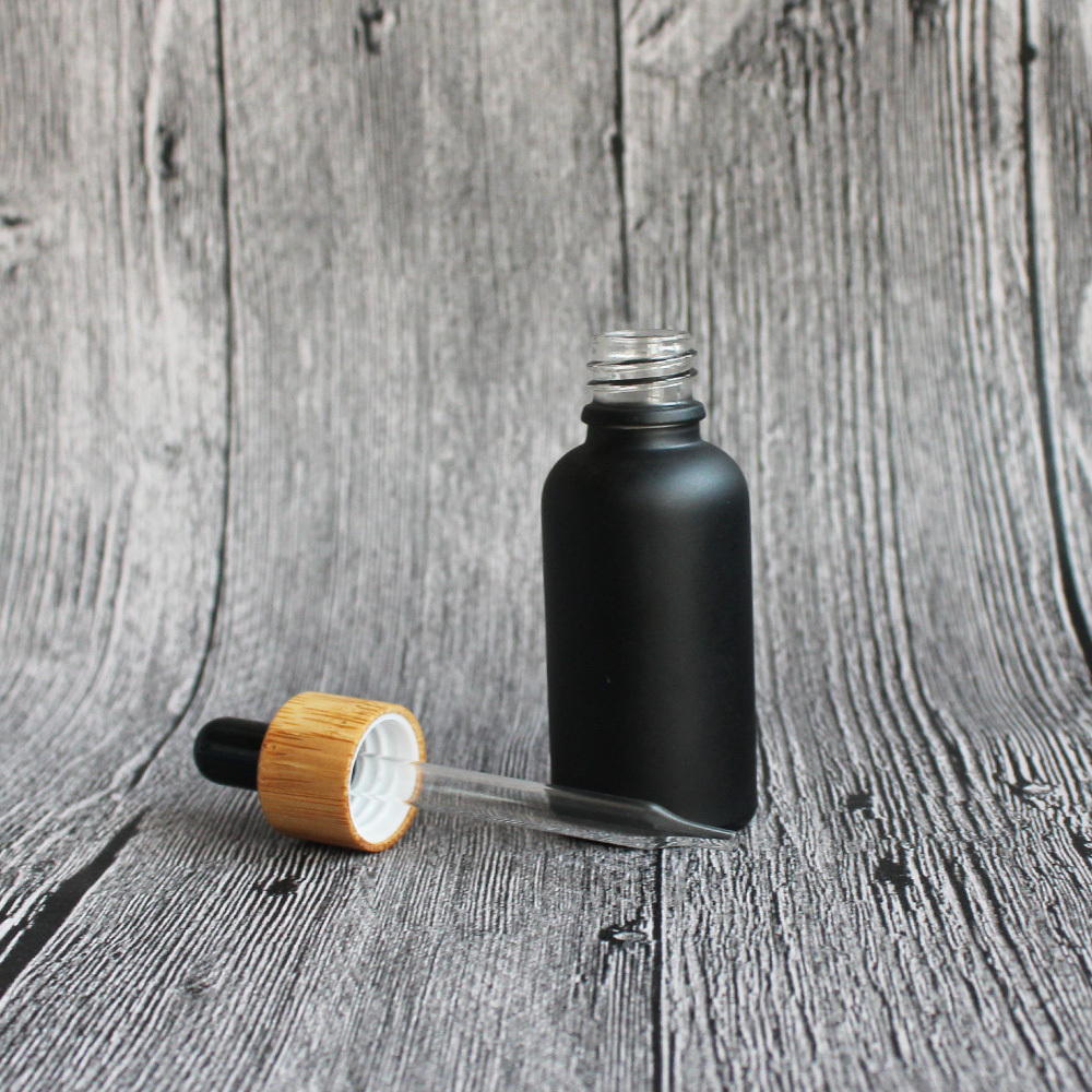 30ml black frosted glass dropper bottles with childproof cap black glass dropper bottles wholesale beard oil essential oil