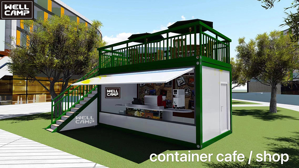 Prefab Shop Mobile Coffee Bar Pop Up Shipping Container Shop Beautiful Container Coffee Shop Cafe