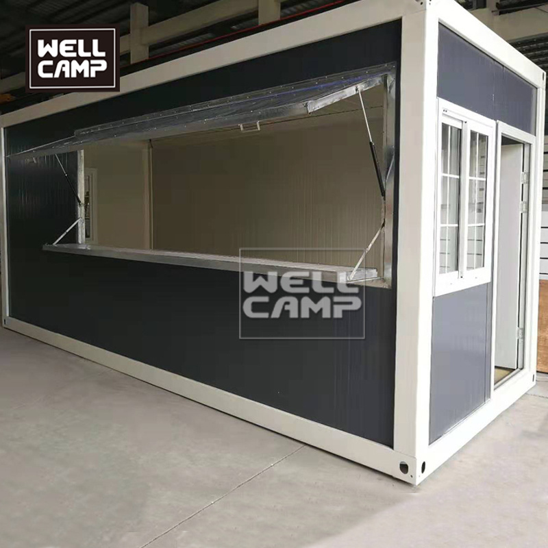 Wellcamp flat pack container coffee shop economical prefab food storage container easy  assemble house