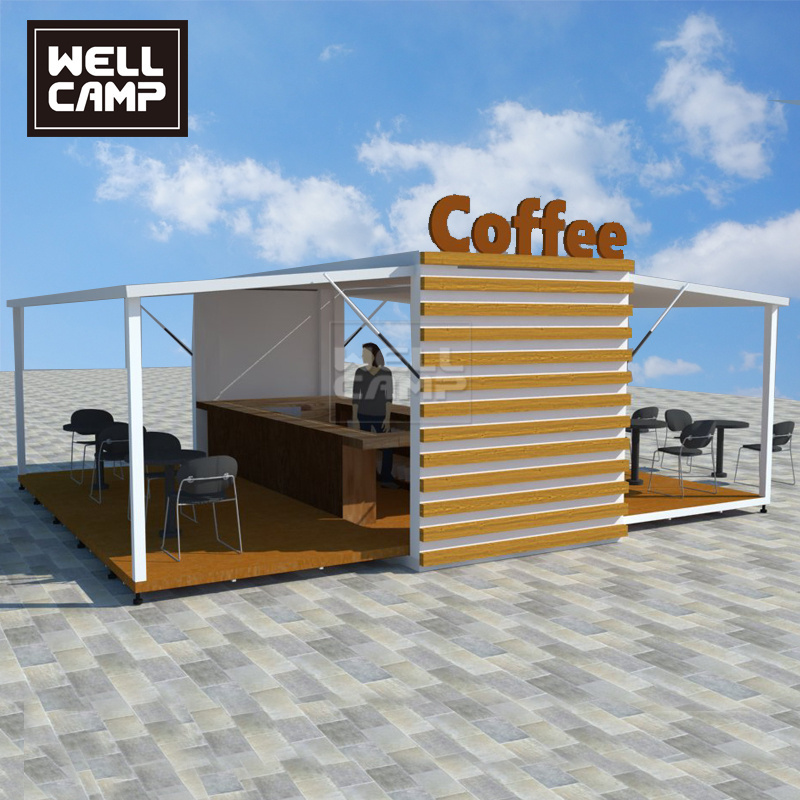 40ft 20ft Prefabricated Outdoor Restaurant Cafe Coffee Bar Container Shops in Prefab Houses