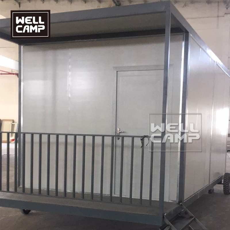 Wellcamp trailer house detachable container house with wheels for fire department custom built mobile homes