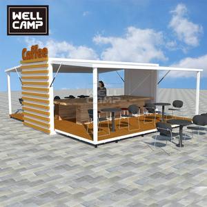 40ft 20ft Prefabricated Outdoor Restaurant Cafe Coffee Bar Container Shops in Prefab Houses