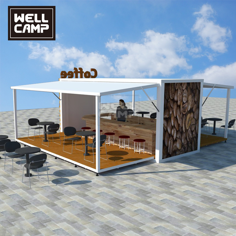 40ft 20ft Prefabricated Outdoor Restaurant Cafe Coffee Bar Container Shops in Prefab Houses