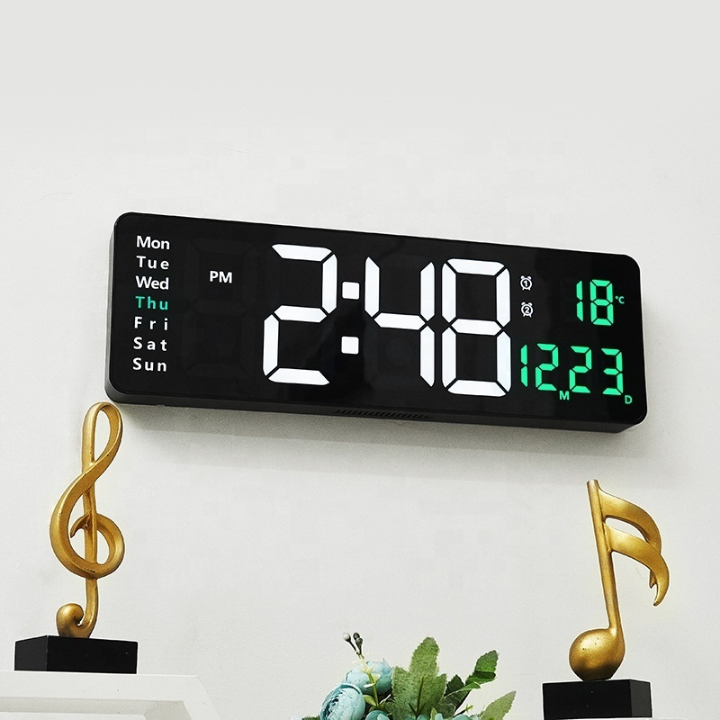 Multi-function Modern Ornaments Home Living Room Office Deco Digital Clocks LED Large Screen Clock Wall