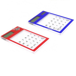 Promotion Mini Size Fancy Touch Screen Transparent Solar Power Calculator