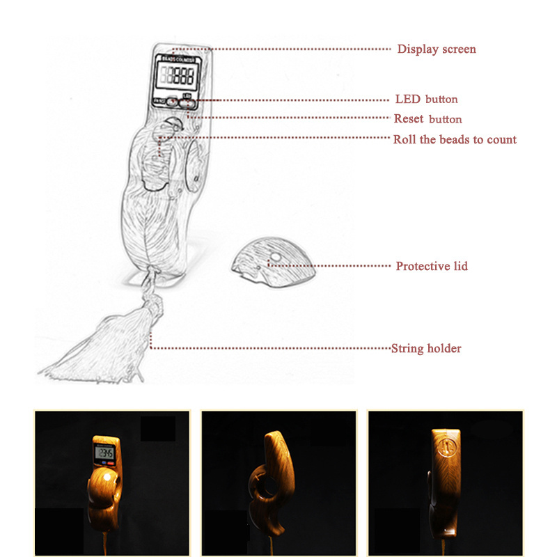 2021 new arrival tasbih electronic LED digital counter tasbeeh bead counter with light