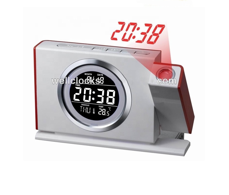 Multifunction FM Radio Controlled Projection LED Backlight Desk Clock Digital Table Clock