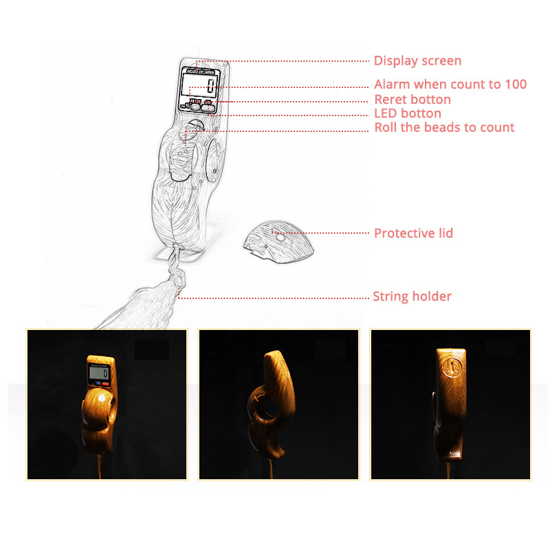 New arrival tasbih electronic LED digital counter tasbeeh bead counter tasbih digital with Alarm