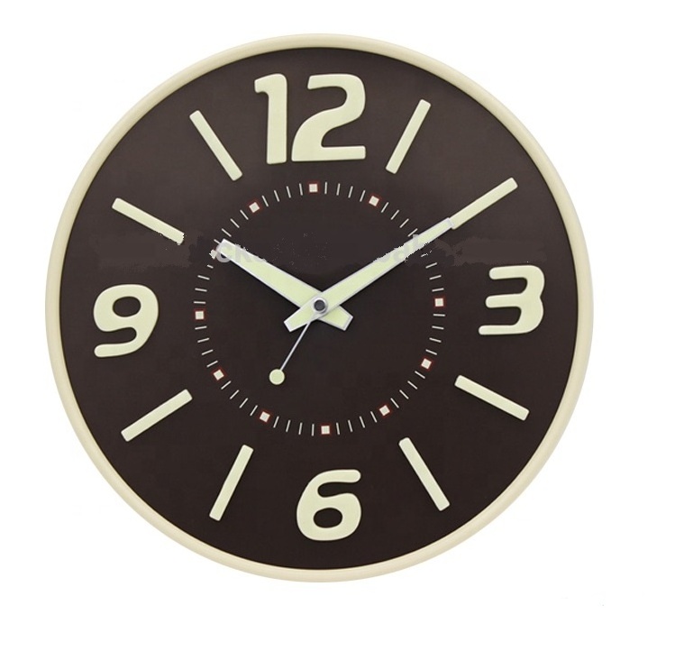 Brief Style Silent Sweep Wall Clock 3D Metal Wall Clock Decor For Indoor