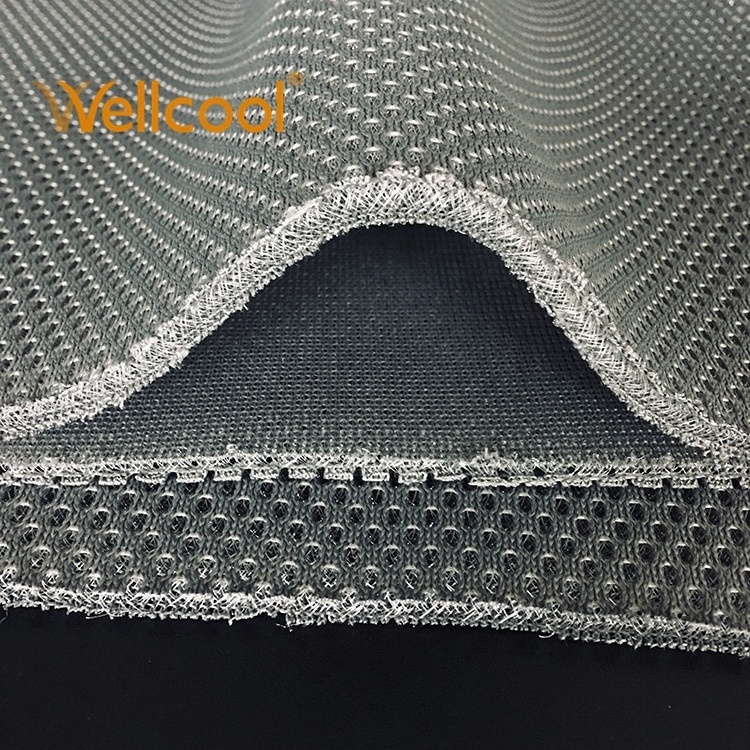 Custom small hexagon 5mm black 3d spacer air mesh mattress fabric for saddle pad