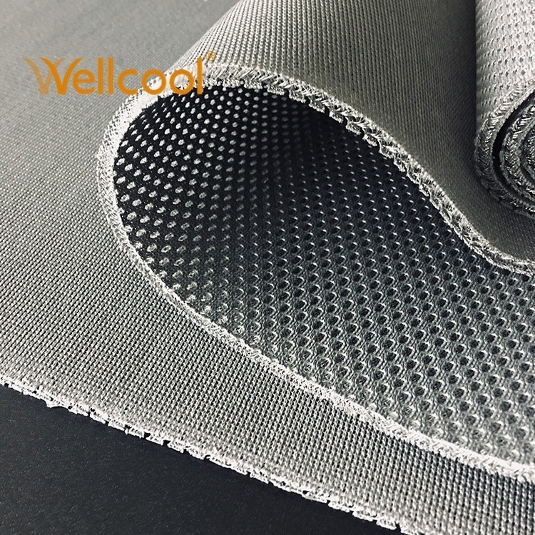 Custom small hexagon 5mm black 3d spacer air mesh mattress fabric for saddle pad