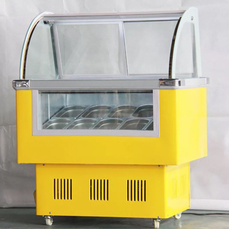 New Design Professinal Energy Efficient Table Top Curved Glass Display Freezer