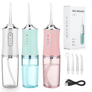 Dental Water Flosser Oral Irrigator Portable Teeth Cleaning Jet Toothpick Mouth Washing Machine 4PCS Nozzle 220ml Tooth Cleaner