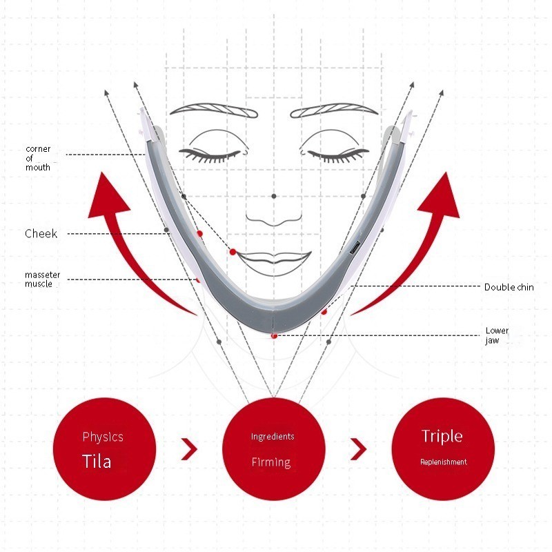 Facial Lifting Device LED Photon Therapy Slimming Vibration Massager Double Chin V Face Shaped Cheek Belt Machine Skin Care Tool