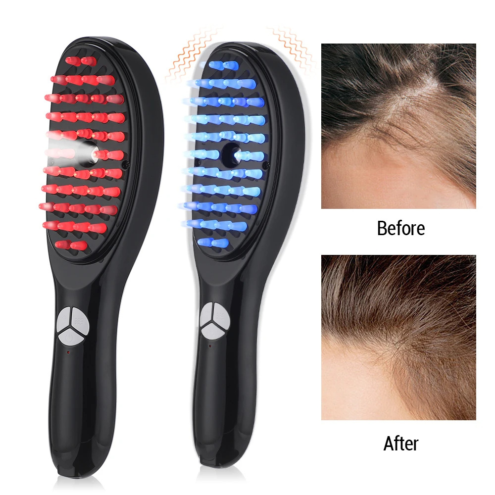 Hair Scalp Care Brush Red Light Hair Growth Laser Comb Hair Scalp Oil Applicator / Vibrating Electric Scalp Head Massager