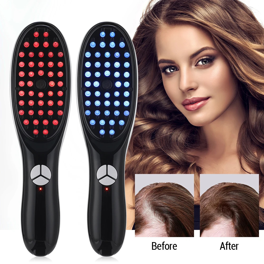 Hair Scalp Care Brush Red Light Hair Growth Laser Comb Hair Scalp Oil Applicator / Vibrating Electric Scalp Head Massager