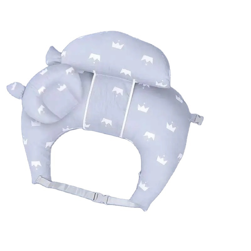 Removable Cotton Cover Mom and baby Breast Feeding Pillows with Safety Bumper and Adjustable Waist Straps