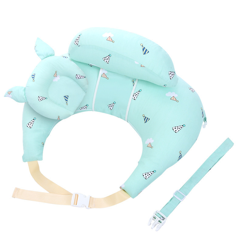 Removable Cotton Cover Mom and baby Breast Feeding Pillows with Safety Bumper and Adjustable Waist Straps