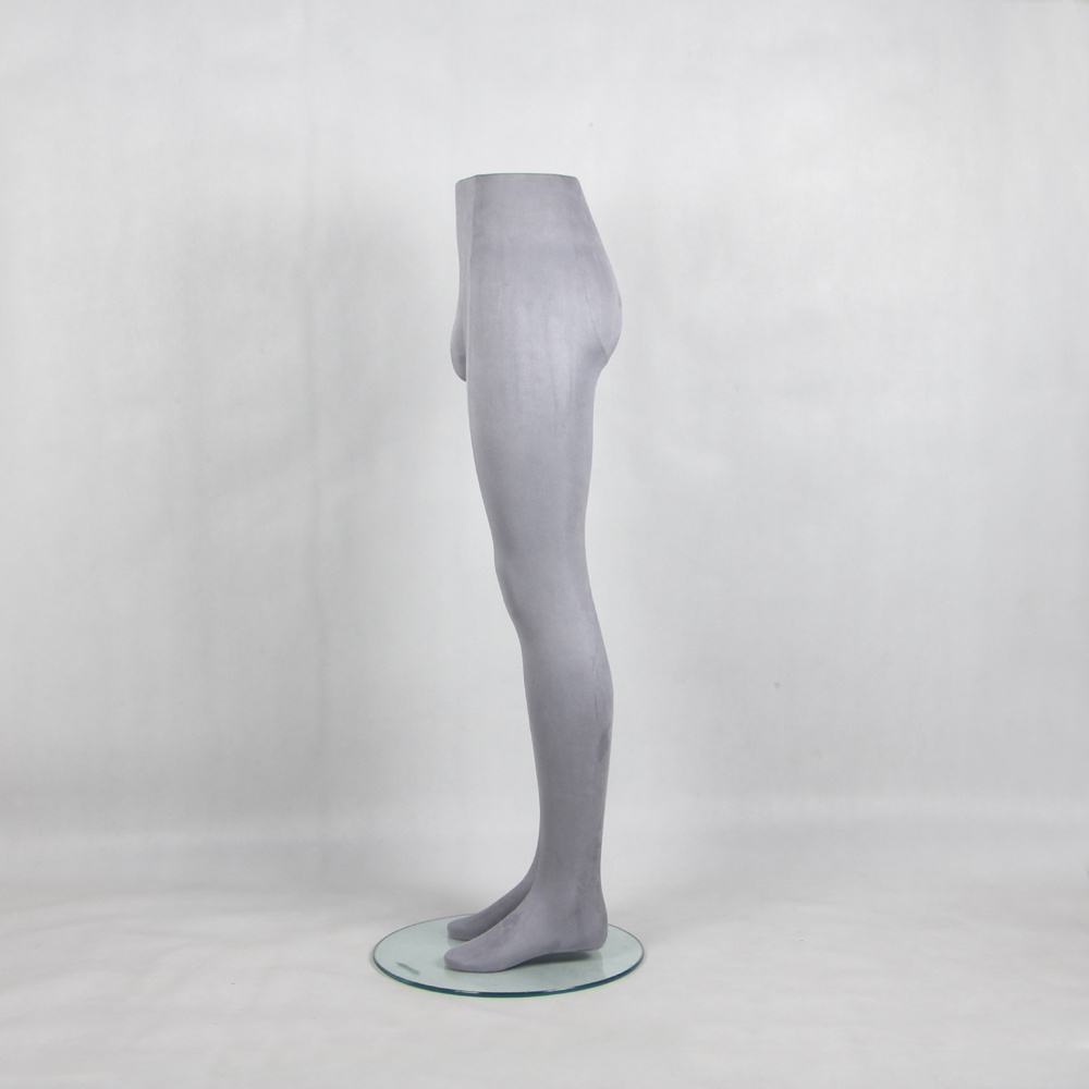 New sexy grey fabric covered male lower body dummy legs for trousers pants display fashion men standing mannequin legs on sale