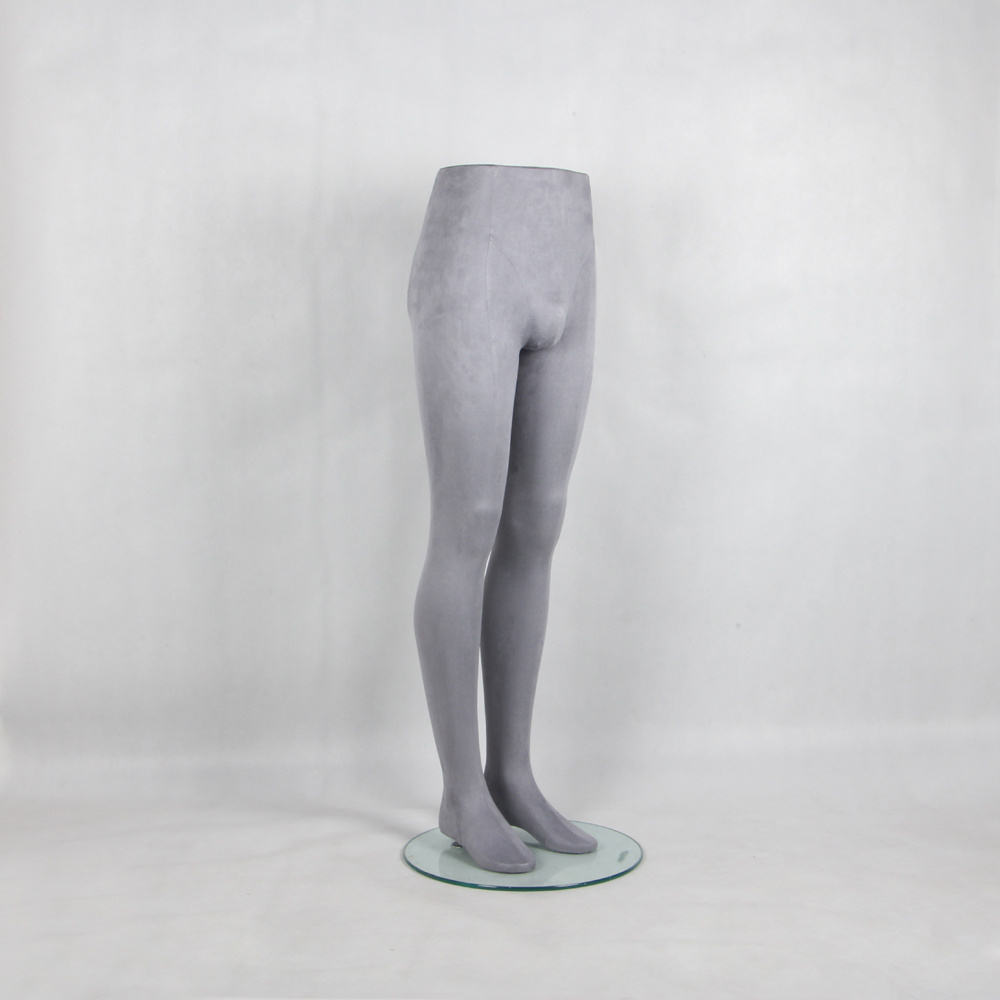 New sexy grey fabric covered male lower body dummy legs for trousers pants display fashion men standing mannequin legs on sale