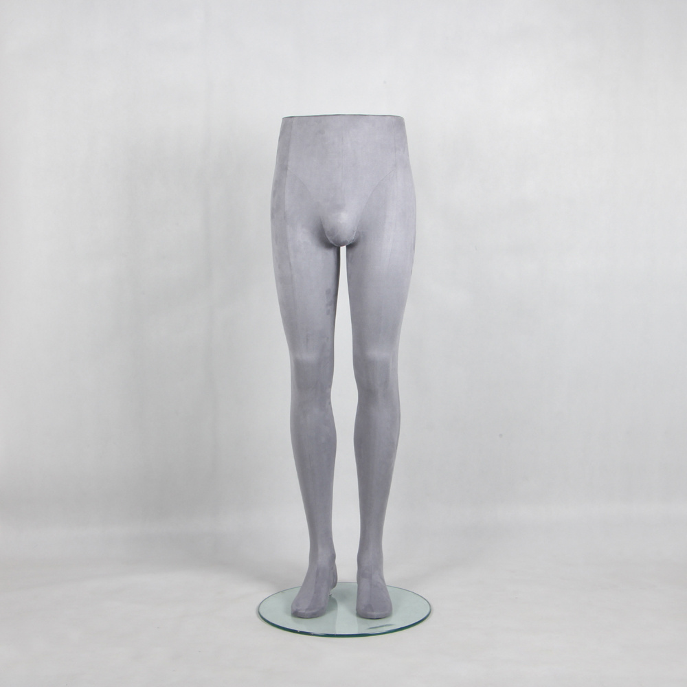 New sexy grey fabric covered male lower body dummy legs for trousers pants display fashion men standing mannequin legs on sale