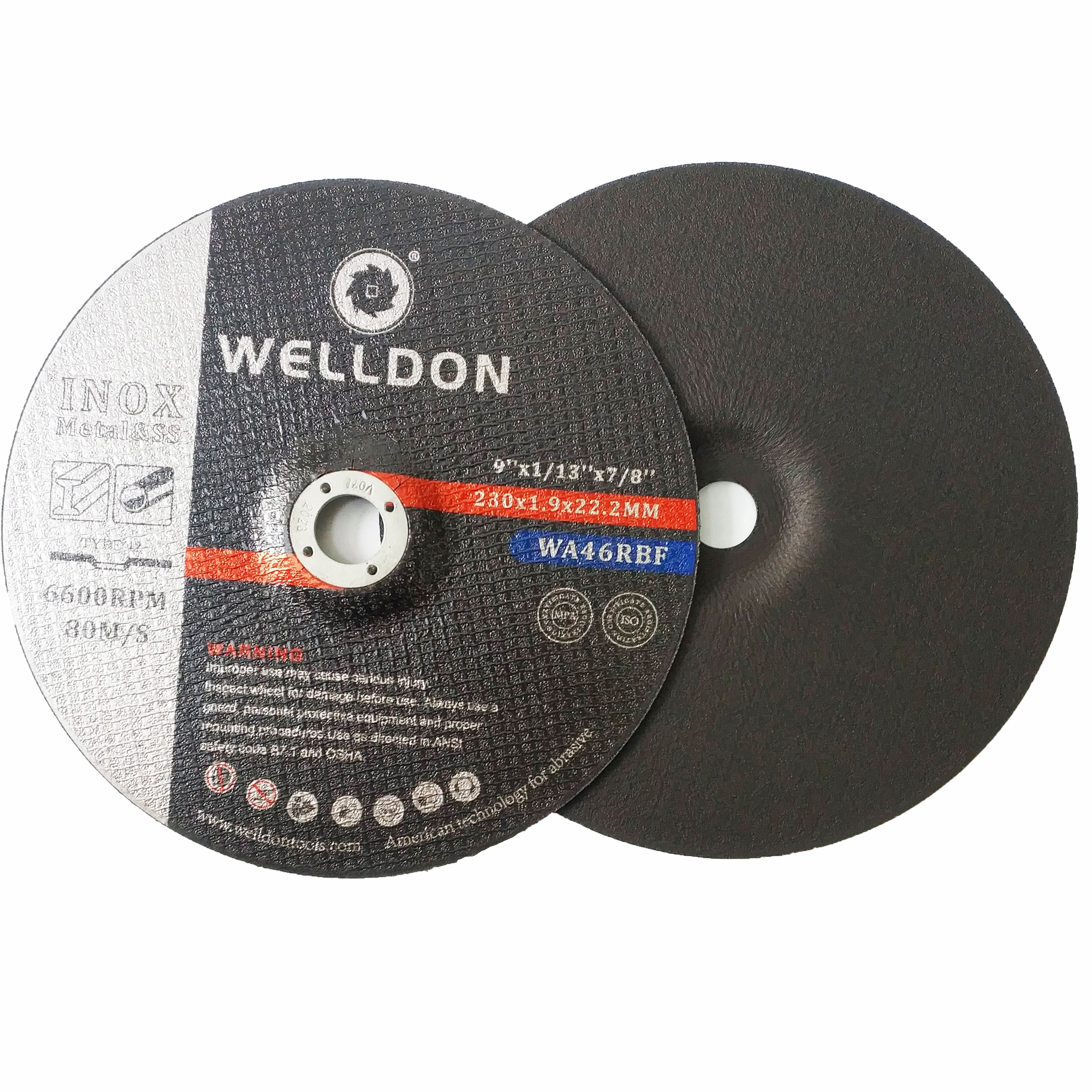 Welldon 230X3X22.2Mm Discos De Corte Del 9 Inch Cutting Disc Steel Disks Off Wheel Metal 9 