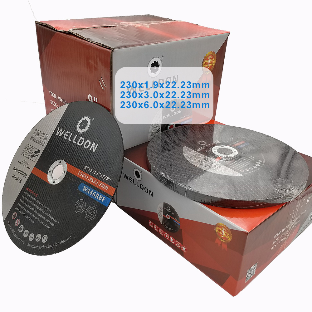 Welldon 230X3X22.2Mm Discos De Corte Del 9 Inch Cutting Disc Steel Disks Off Wheel Metal 9 