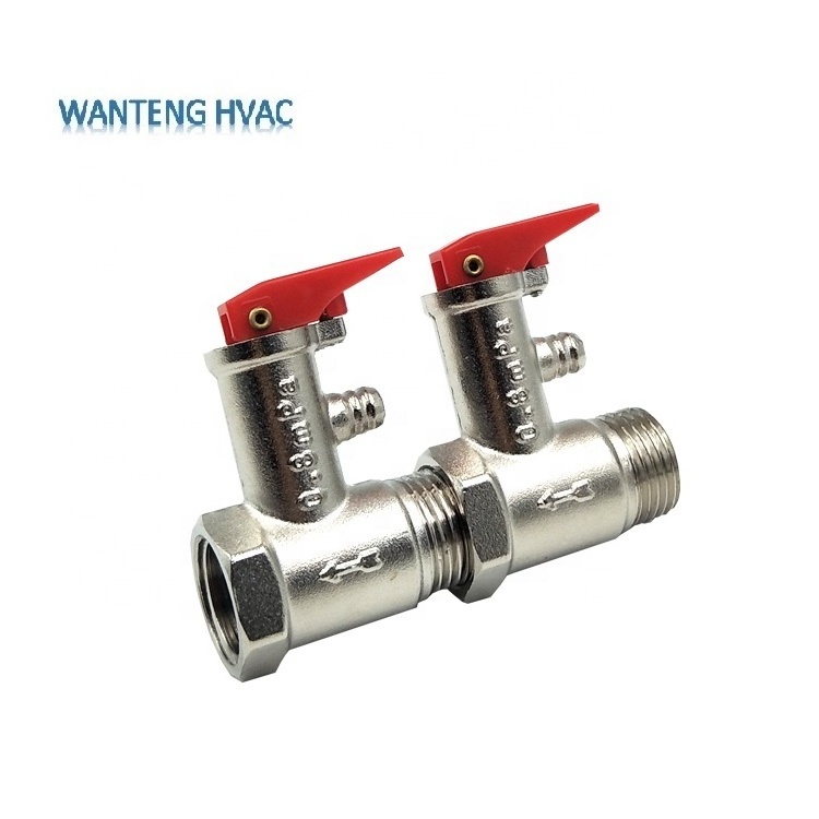 hot selling factory price brass  nickle plated  water heater safety multi-function valve