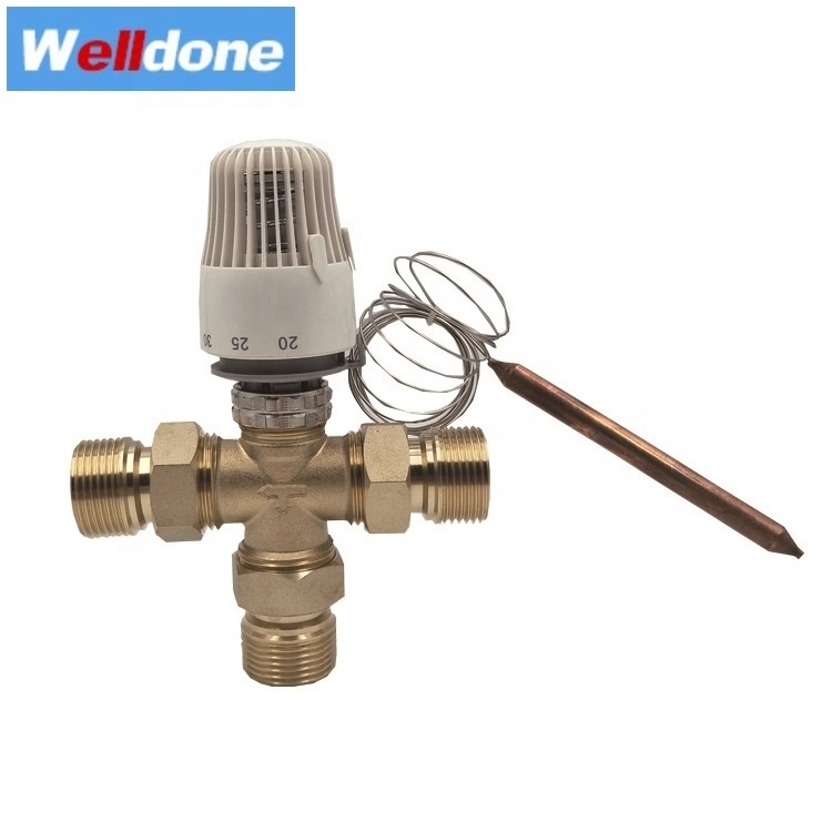 Brass  DN25 Solar  Thermostatic Mixing Valve in China